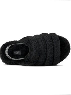 UGG Black Plush Quilted Slide Slippers ‘size US WM7.5 EU 38 Big kids 6